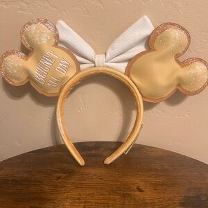 Loungefly Beige and White Mickey Ears Headband